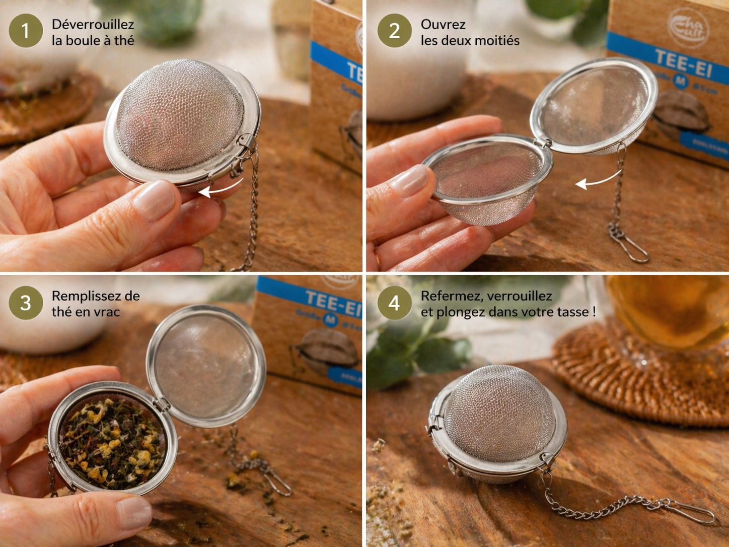 Infuseur à thé en inox- Format M (boule à thé)